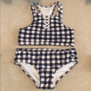 Checkered Abercrombie high neck bikini set